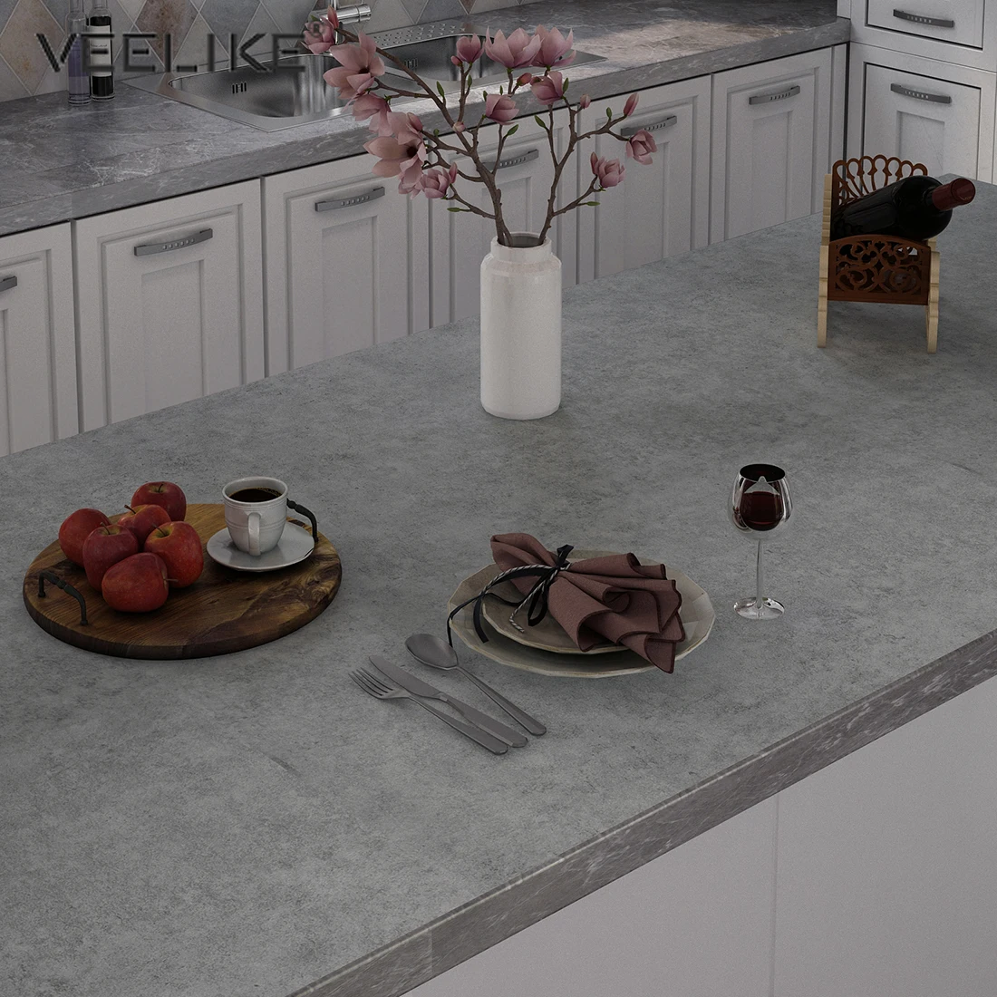 Wallpapers Self-Adhesive Living-Room Removable Sticky-Film Marble Vinyl Home-Decor Kitchen