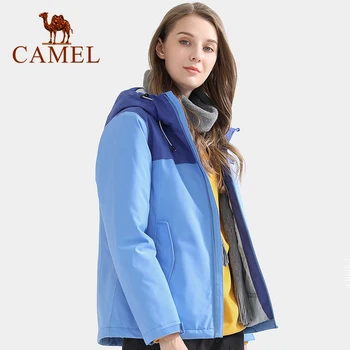 

CAMEL Offical Men Women Outdoor Cotton Jacket Winter Color Block Waterproof Jacket Mountain Climbing Coats Keep Warm Clothing