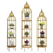 Для гостиной, полка, тип посадки, оригинальность, клетка, моделирование, слой, рама, цветок, многоэтажная деревянная Цветочная стойка