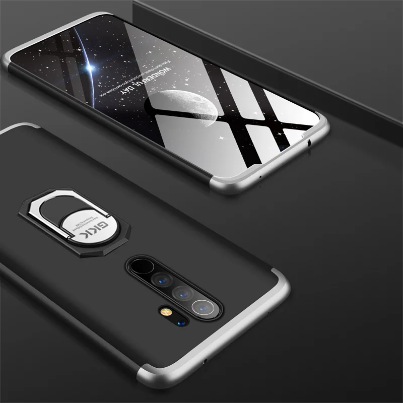 3-в-1 чехол для Xiaomi redmi note 8 Pro Чехол Крышка защитное кольцо магнетизм кронштейн анти-столкновения в виде ракушки для redmi note 8 Coque