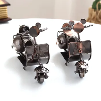 

12 x 4x 7.5cm Creative Nordic Mini Iron Scooter Ornaments Retro Motorcycle Car Home Decoration Accessories Gift Collection