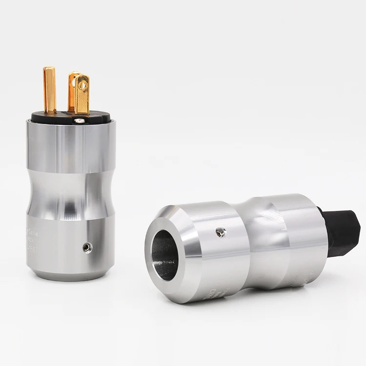 

High Quality VP434G Gold Plated US Power Plug Connector US Mains Power Cord Plug+IEC Female Connector Pair