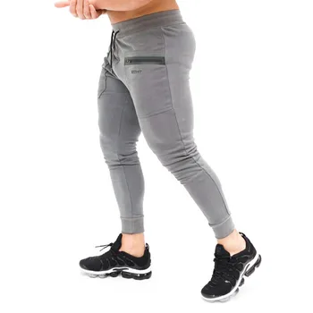 

2019 brand Men's Gyms Thermal Skinny Joggers Feet Pants Sweatpants Zipper Pocket Cozy Casual Pants Simple Cotton Male Trousers