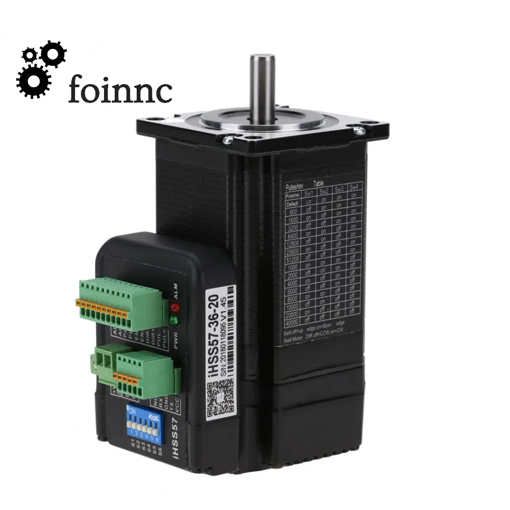 

2N.M интегрированный замкнутый контур шаговый двигатель IHSS57-36-20, DC36V, 57 серии интегрированный шаговый двигатель, подходит числового программного управления