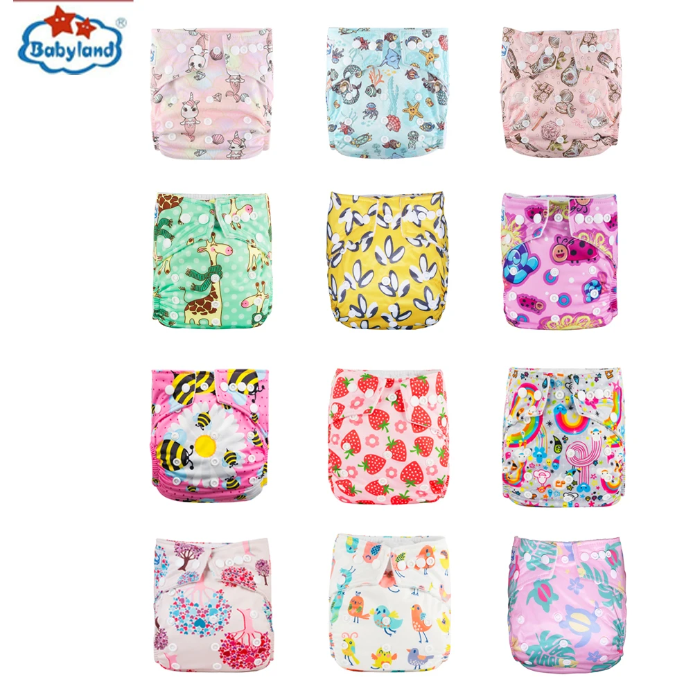 Cloth Diapers [Babyland] Eco-friendly Nappy 3-15kg Newborn Baby Adjustable Diaper Shells Reusable Washable Cloth Diaper For Baby Girl Boys