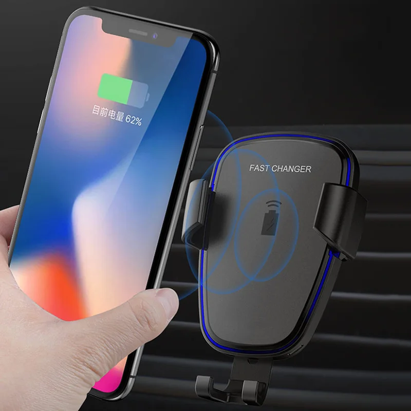 

10W Fast QI Wireless Car Charger Gravity Air Vent Car Mobile Holder For iPhone X 8 For Samsung S9 S8 Quick Charge Charging Mount