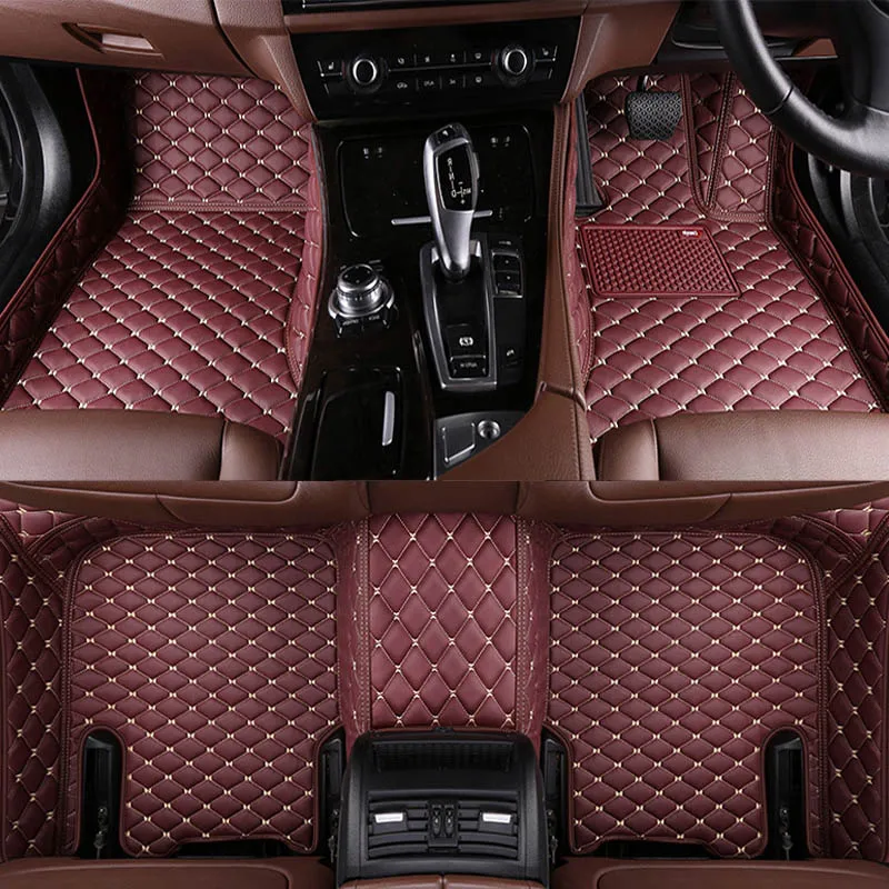 Red Волокнистые кожаные автомобильные коврики для mercedes benz c-class c200 c180 c300 w204 w205 w203 w202 - Название цвета: Red