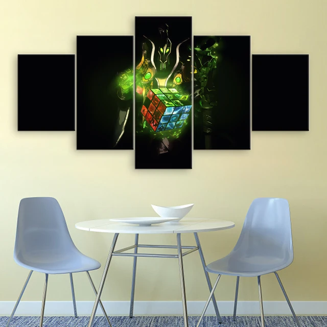 $US $5.09  5 Panel Canvas Wall Art Painting Dota 2 Character Game Poster Home Decor For Living Room Canvas Pri