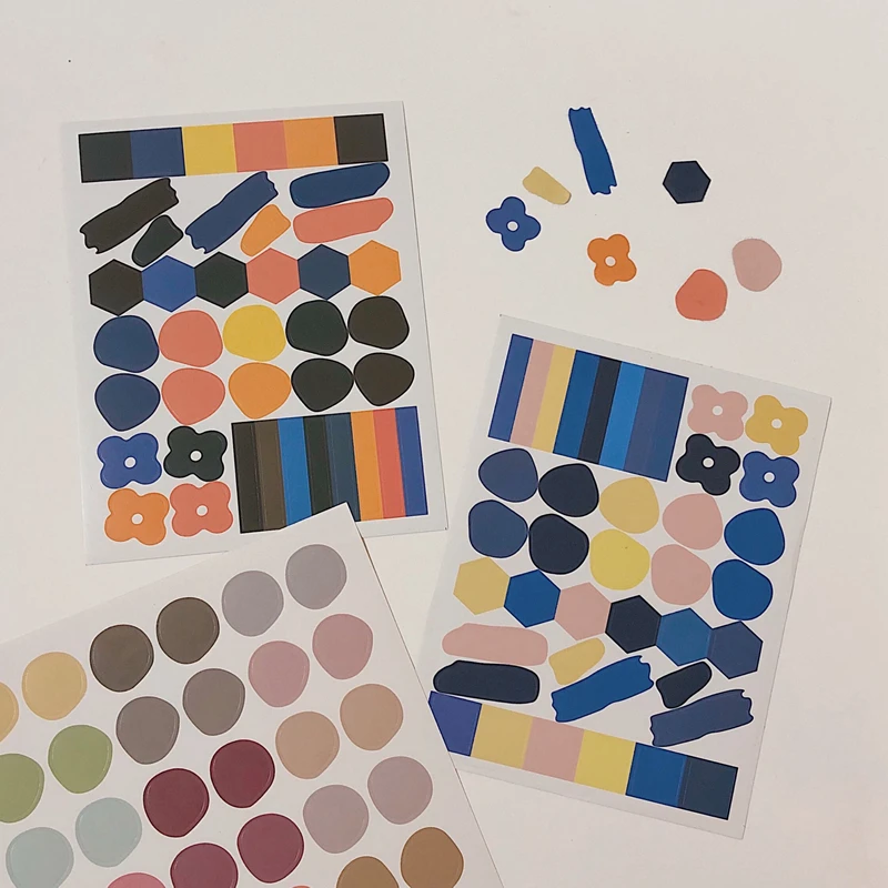 

Pink Irregular Round Stickers Scrapbooking Morandi PVC Photo Sealing Stickers Concise Metope Gift Bag Sticker Cute Stationary