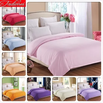 

1 Piece Duvet Cover Plain Pure Color Bedding Bag Quilt Blanket Case Soft Cotton Adult Kid Child Single Twin Full Queen King Size