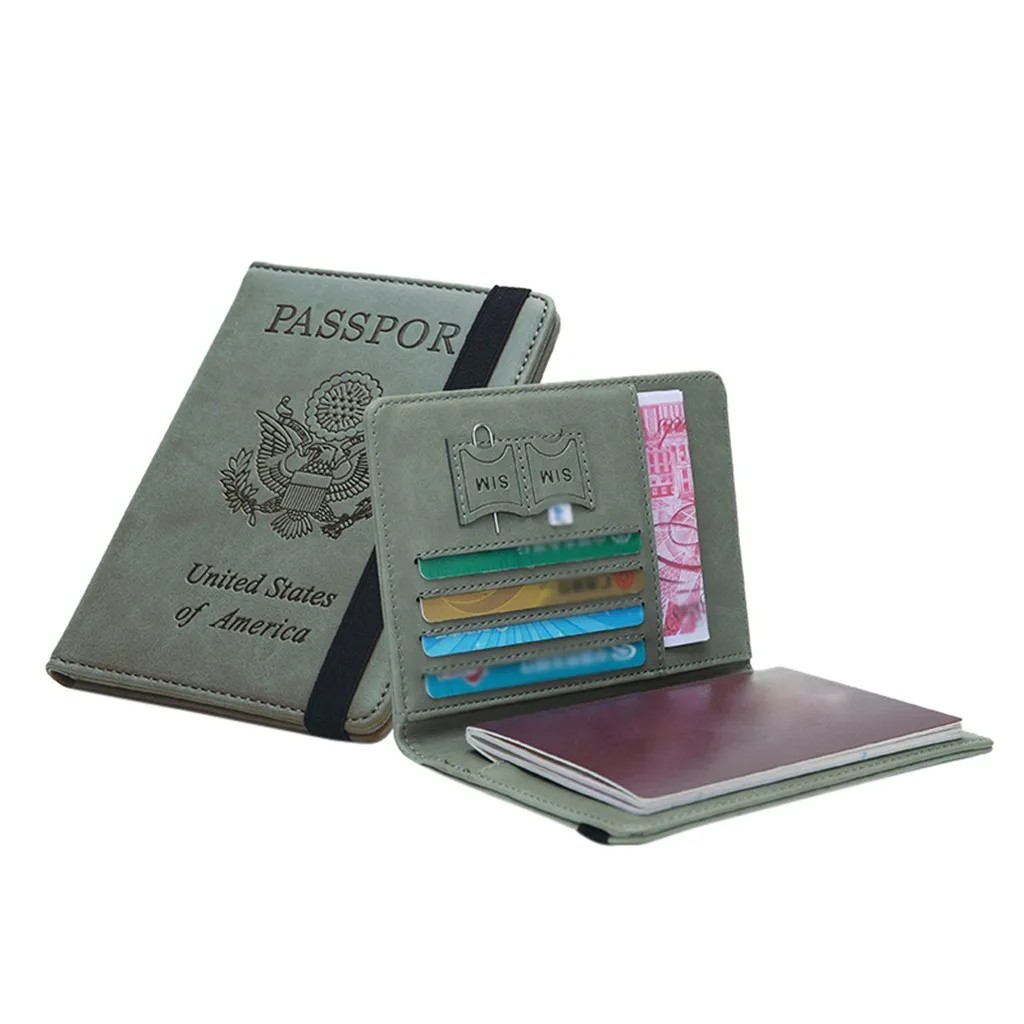 Ретро стиль из искусственной кожи нейтральный многоцелевой дорожный кошелек для паспорта трехкратный органайзер для документов Многоцветный выбор# T