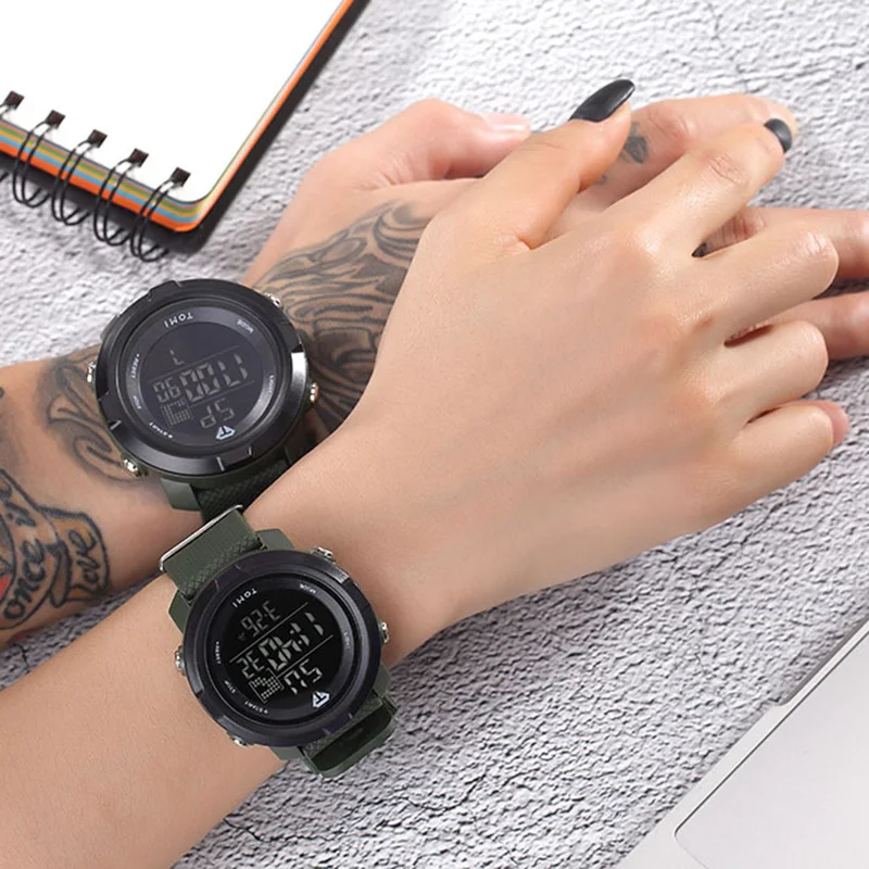 Outdoor Sport Watch Men Women Multifunction 3Bar Waterproof PU Strap LED Display Watches Chrono Digital Watch reloj hombre