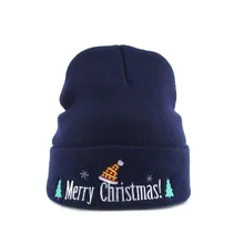 Merry Christmas вышивка зимние шапки для мужчин и женщин теплые вязаные шапочки шапка для рождественской вечеринки украшения год