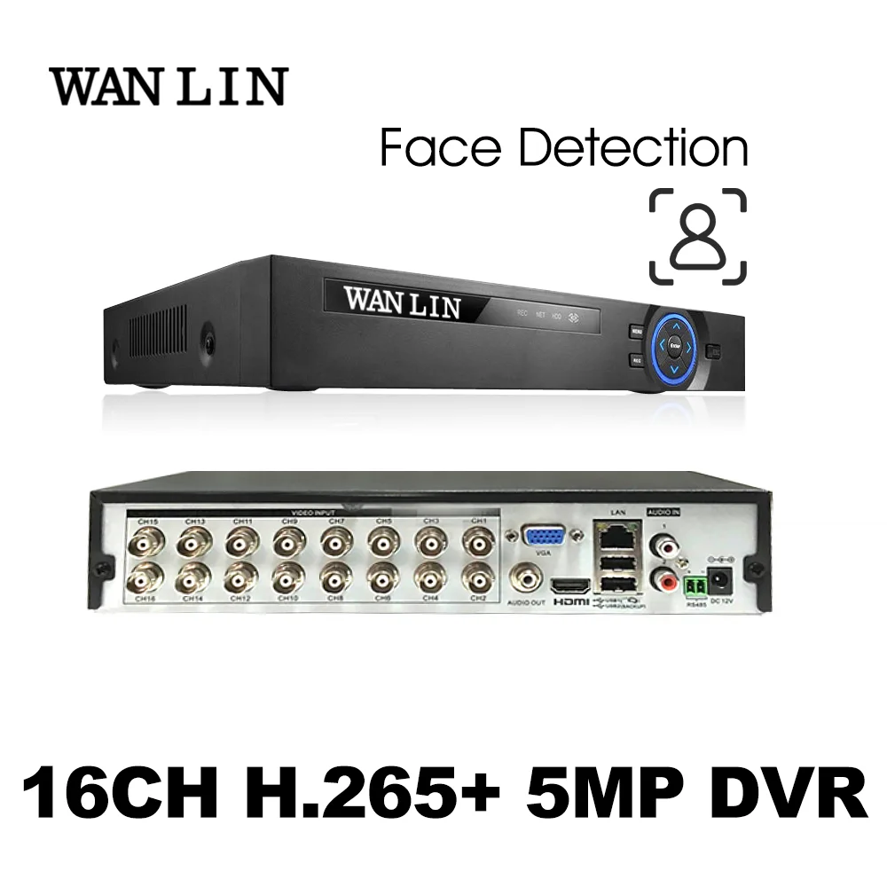 WANLIN 6in1 H.265+ 16/8ch Face Detection AHD DVR for AHD TVI CVI 5MP 4MP 1080P Camera CCTV Recorder NVR IP CAMERA Xmeye Onvif - Famidy.com