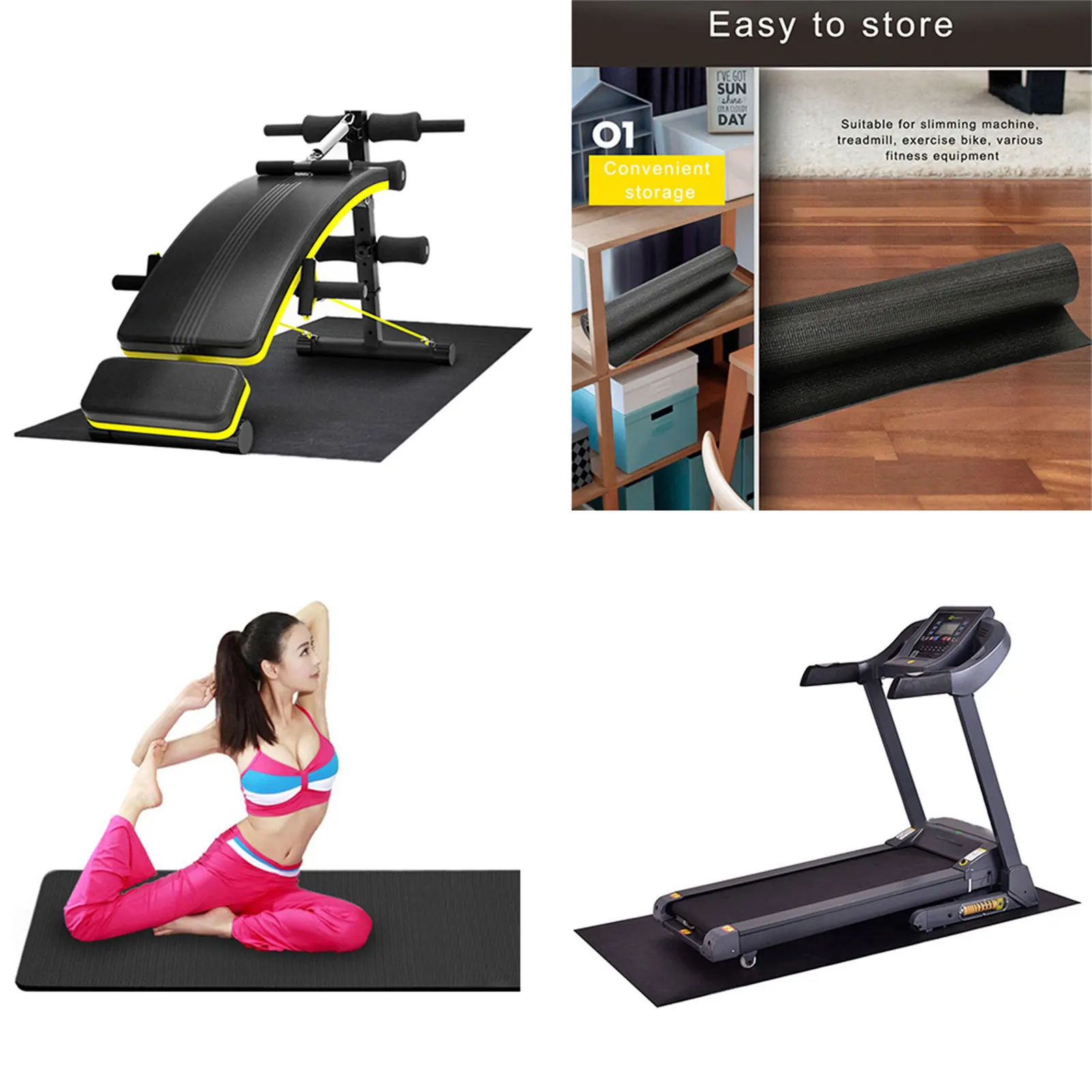 ExerciseEquipmentMatDurableTreadmillMatforProtectFloorBike