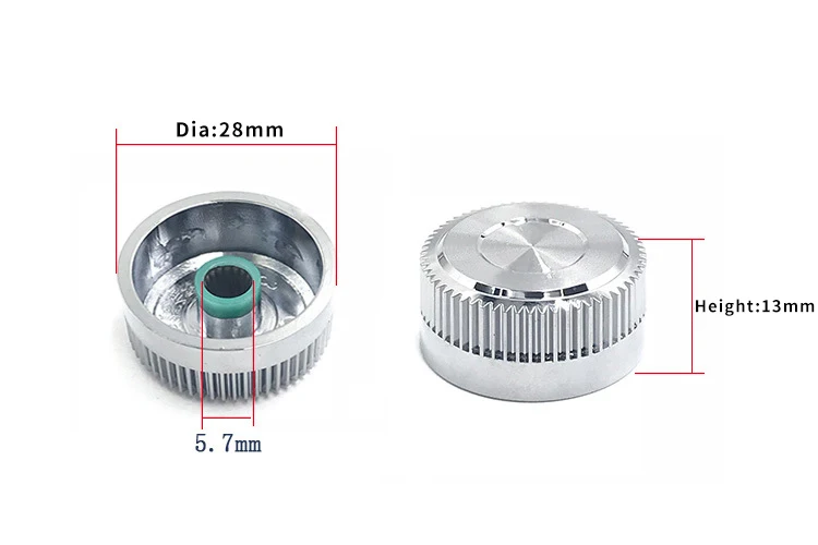 6 мм ручка серебряного цвета для вращающийся конический потенциометр отверстие регулятор громкости