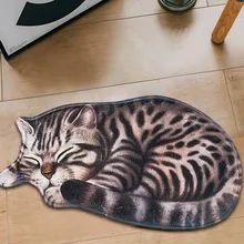 Творческий Большой 3D Печати Спящая Кошка Коврики Прихожая Дверной Ковер Гостиная Спальня противоскользящие Коврики Кухня Балкон Коврики