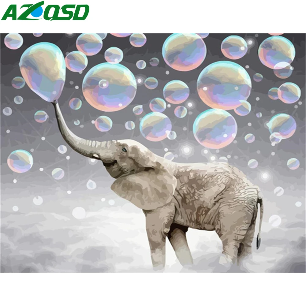 AZQSD DIY Краски по номерам на холсте слон уникальный подарок картина маслом ing