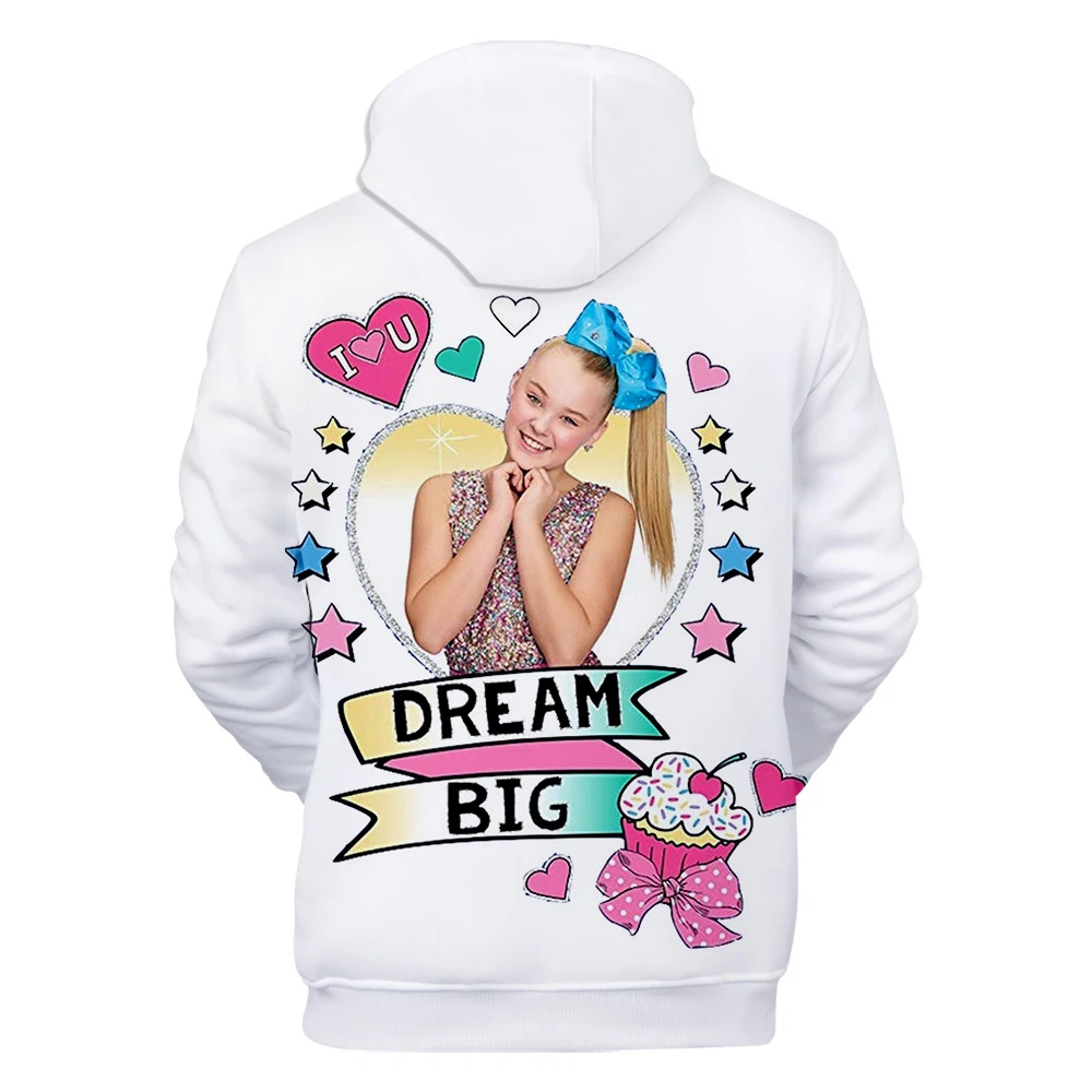 JOJO SIWA/худи для мальчиков и девочек с 3D принтом; толстовка в стиле Харадзюку; осенние детские топы с 3D принтом; толстовка с капюшоном для мужчин и женщин