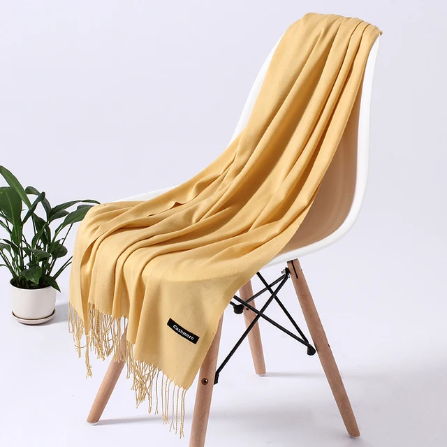 Fashion Solid Cashmere Tassel Scarf Women Hijab Muslim Headband Lady Shawls Pashmina Hijabs Scarves Wraps Turban Muffler Echarpe 22