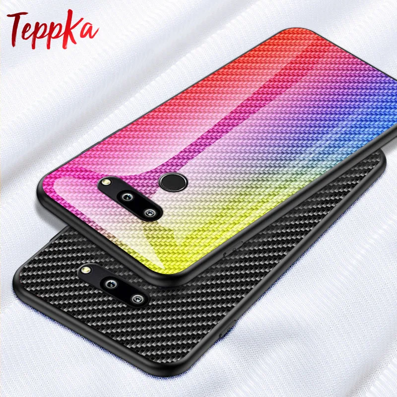 Чехол TeppKa для LG G8 Thinq чехол из углеродного волокна Текстура стекла гибридный