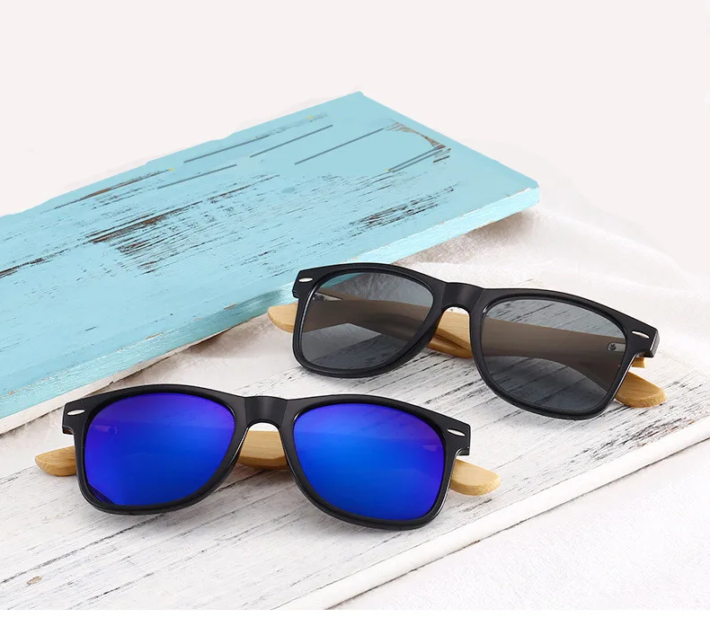 

Vintage Bamboo Wood Frame Men Women Sunglasses Fashion Mirror Coating Sun Glasses Shades Eyewear UV400