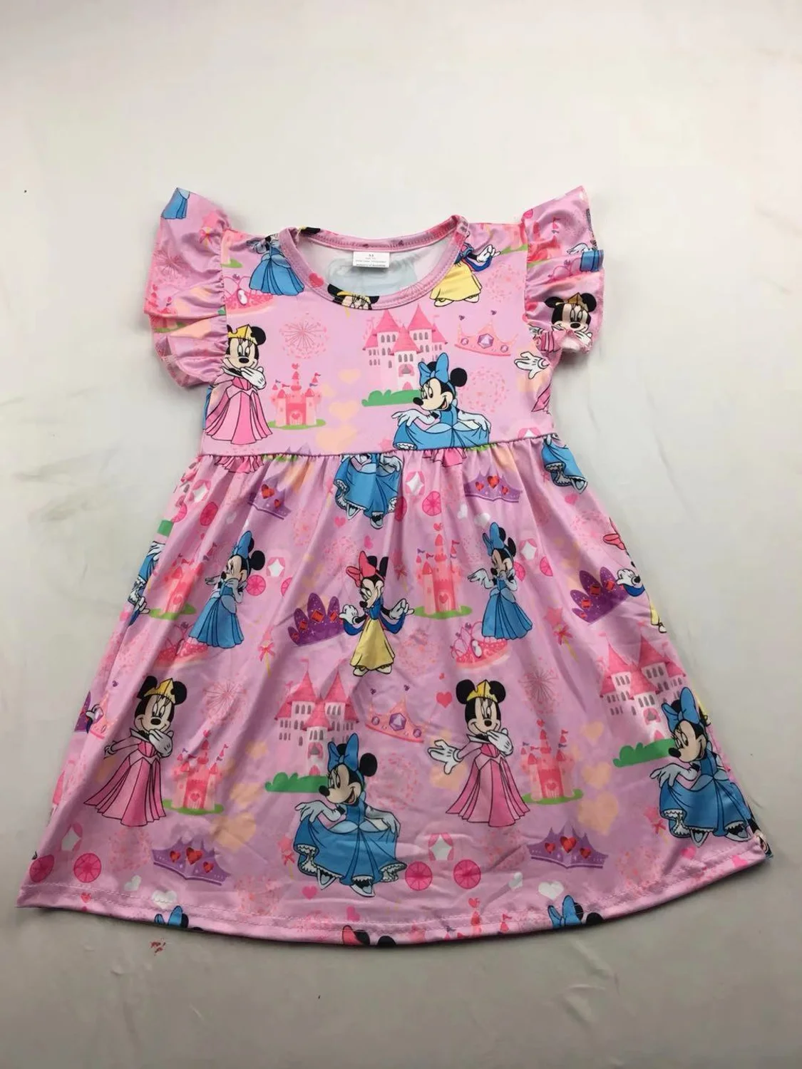 Горячая Распродажа, Модное детское платье с милым замком и изображением мышки из мультфильма