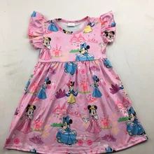 Горячая Распродажа, Модное детское платье с милым замком и изображением мышки из мультфильма