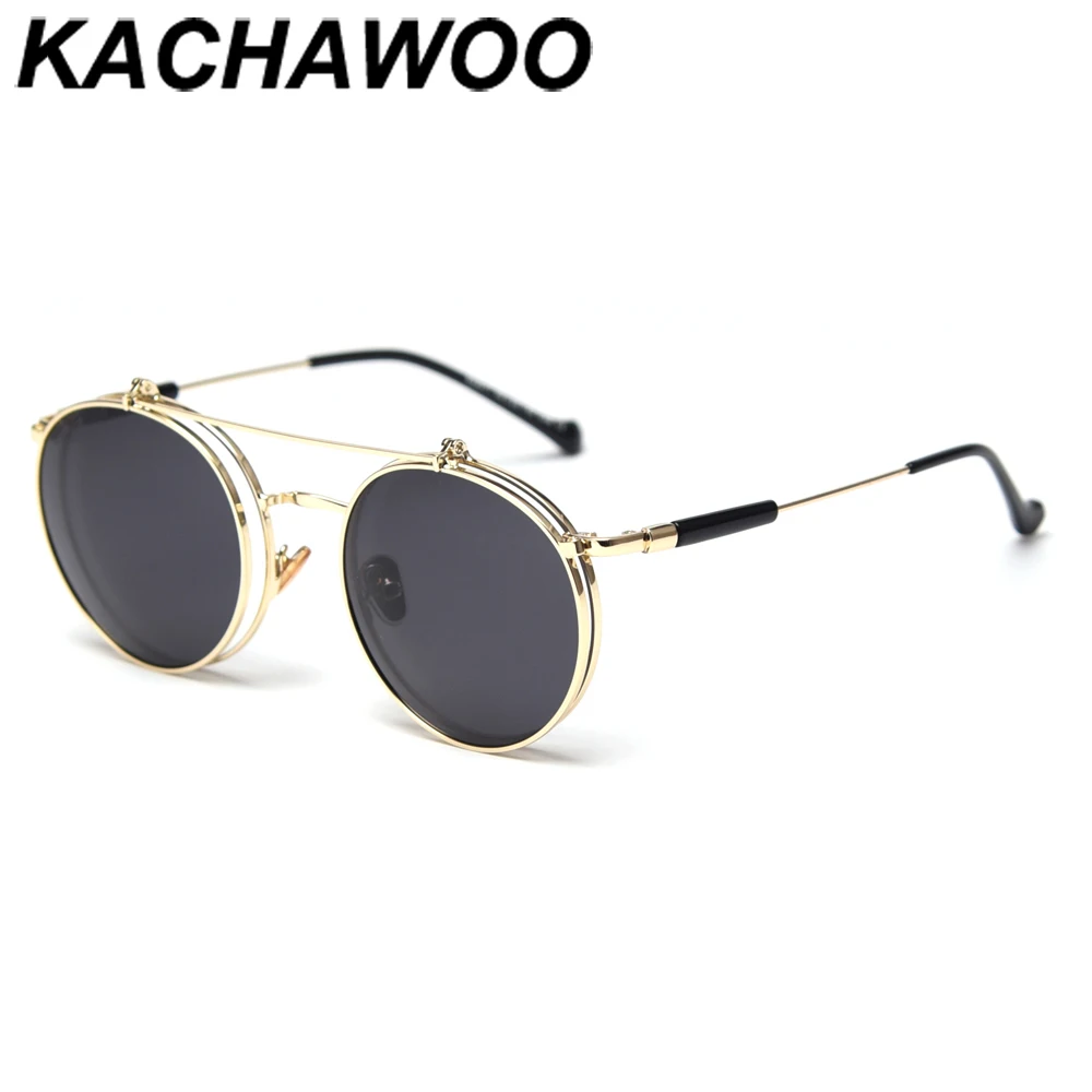 Мужские Круглые Солнцезащитные очки Kachawoo поляризационные солнцезащитные в