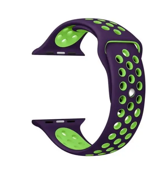 Серия 1/2/3/4/5 спортивный браслет для наручных часов Apple Watch 38 мм 40 мм 42-44 мм, ремешок для наручных часов iwatch, браслет - Цвет ремешка: purplegreen