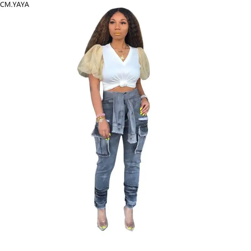 

2019 new women summer lantern short sleeve splicing v-neck t-shirt fashion classic tee top casual t shirts 2 colors GL1937