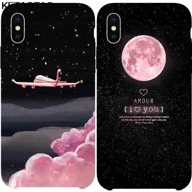 Чехол KETAOTAO с мультяшным самолетом для iPhone 5C, 5S, 6 S, 7, 8 Plus, X, XR, XS MAX, для samsung, черный, мягкий чехол для телефона, резиновый, силиконовый