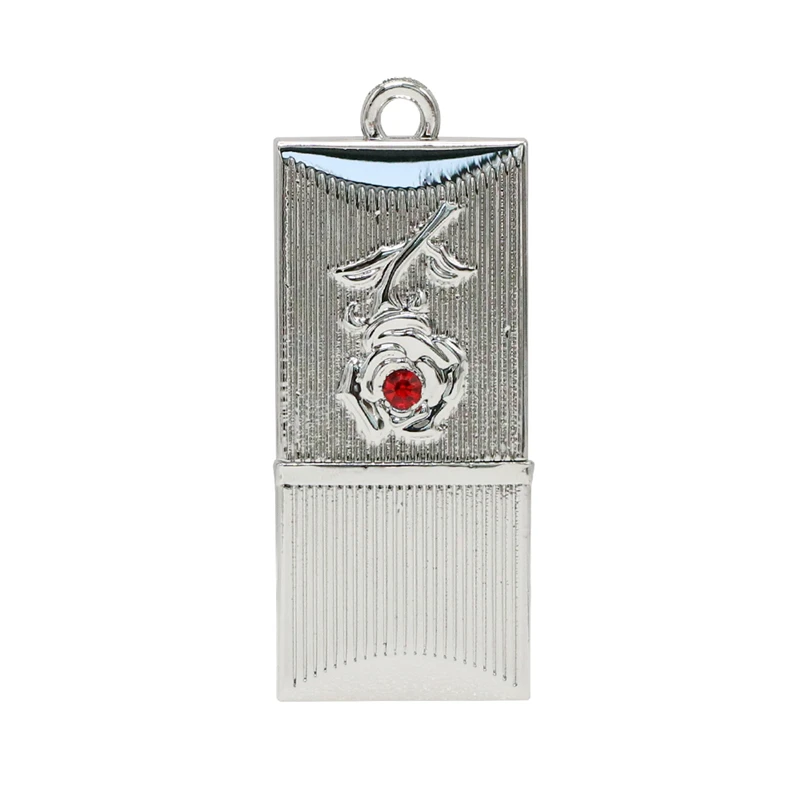 Металлический розовый Золотой прямоугольный usb U диск 4 ГБ 8 ГБ флеш-накопитель 16 ГБ 32 ГБ флеш-накопитель 64 ГБ 128 ГБ 256 ГБ cle usb 2,0 флэш-диск с кольцом для ключей - Цвет: Silver