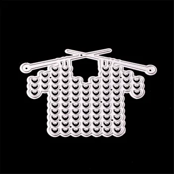 

1PC DIY Craft Album Paper Cards Scrapbooking Silver Die Cuts Knitting A Sweater Metal Cutting Dies Stencil