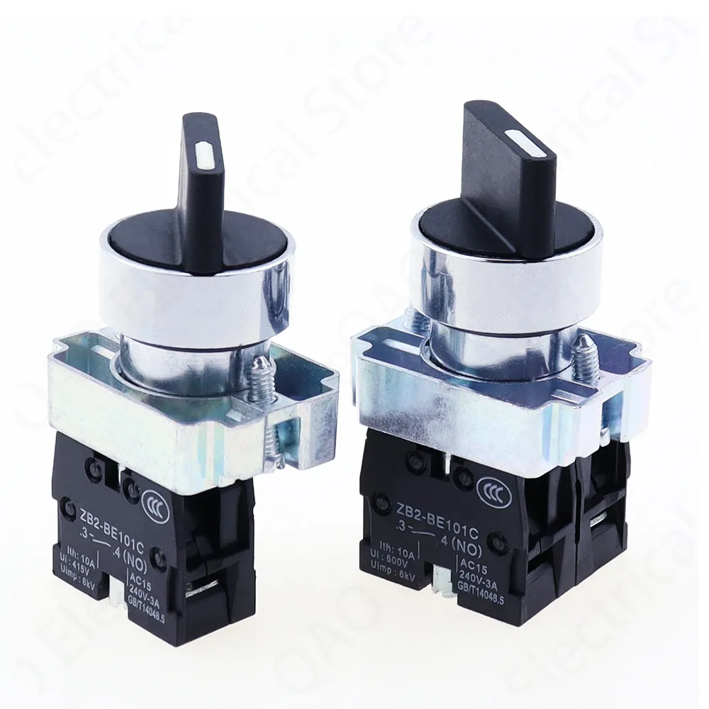 

22mm XB2-BD21 BD23 BD33 1NO/2NO 2/3 position Self locking selector Knob switch