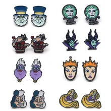 K427 1 пара сережки-гвоздики «злая королева» для женщин, модные ювелирные изделия с мультяшными персонажами, гипоаллергенные подарки для детей