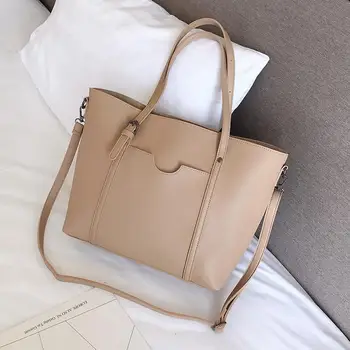 

PU simple style fashion unisex backpack casual handbag solid color multifunctional shoulder bag large capacity shopper bag
