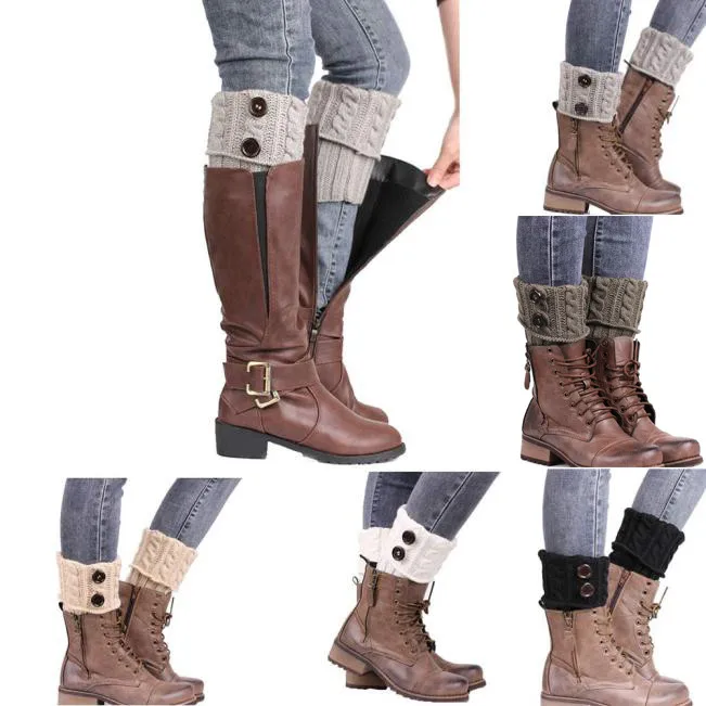 Для женщин крючком ботинки защитные гетры теплые носки Calcetines Mujer