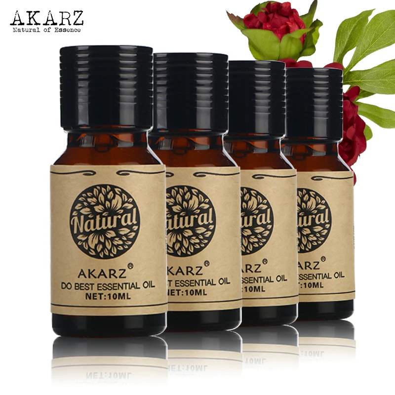 Akarz Tea Tree Osmanto Lotus Vetiver Olio Essenziale Per Aromaterapia Massaggio Spa Bagno Cura Della Pelle 10Ml * 4