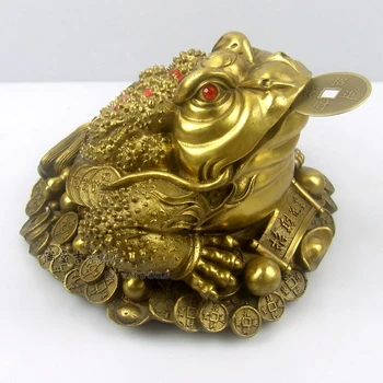 

Wholesale Old antique rare crafts Lucky toad decoration copper gold toad opening gifts Brass CHINESE crafts