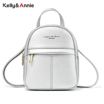 

Designer Stylish Women Backpack Small Mochila Ladies Bagpack Fashion Silver PU Leather Backpacks Female Back Pack Shoulder Bag