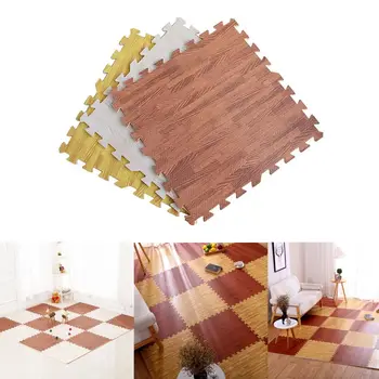 

10pcs Soft Eva Foam Puzzle Crawling Mat Wood Interlock Floor Tiles Waterproof Rug Baby Crawling Mat For Kids Living Room Gym