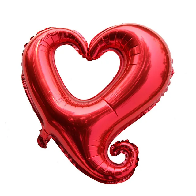 1psc/18 дюймов внутри и снаружи любовь сердце фольгированные фигурные шары День Святого Валентина свадебное празднование дня рождения украшение - Цвет: Red