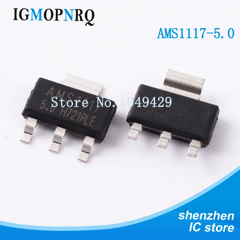 50 шт AMS1117 5.0 5 0 V 1A SOT 223 регулятор напряжения Новинка|voltage regulator| |
