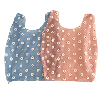 

2Pcs New Style Hand Bag Fresh and Western Style Small Daisy Embroidery Tulle Breathable Ladies Underarm Bag Shopping Bag