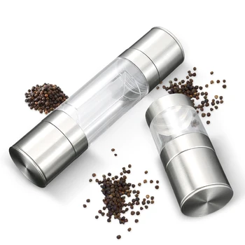 

2 in 1 Seasoning Grinding Stainless Steel Manual Pepper Grinder Salt & Pepper Mill Grinder Kitchen Tools Accessories for Cooking