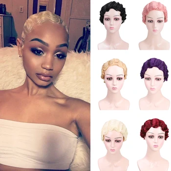 

DIANQI Synthetic Wig Hair Wigs Natural Wave Finger Wave Brazilian Synthetic Hair Wig 7 colors for woman