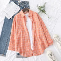 Brand Women's Flannel Plaid Shirts 2025 New Ladies Tops Exquisite Designer Style Loose Blouses Casual Cotton Long Sleeve Blouse - Image 5