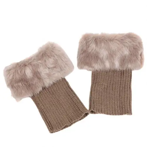 Details about   Women Cuffs Toppers Boot Knitted Fur Socks Crochet Trim Stocking Warmer Winter