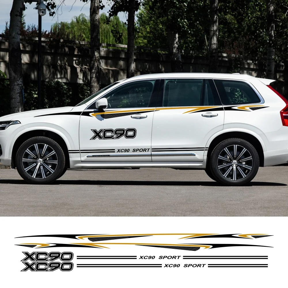 2 шт. для Volvo XC40 XC60 XC90 Автомобильные Боковые Полосатые наклейки персонализированные Авто спортивные наклейки для стайлинга украшения тюнинг автомобильные аксессуары
